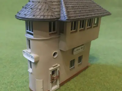 Austrian Signal Box Loeben Hbf 1-160 resin 3D print model