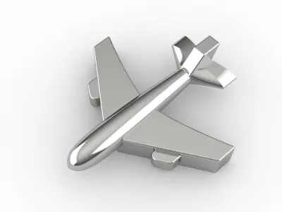 Airplane Model silver 3D model