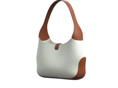 Brown Leather Strap Hobo Bag 3D model