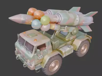 EASTER EGG ROCKET LAUNCHER 3D  Low-poly 3D model