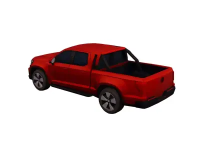 Low Poly Generic Pickup Truck Model PBR Texture Low-poly 3D model
