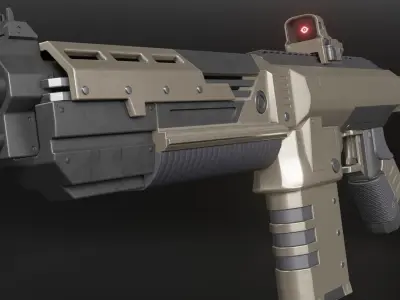 Sci-Fi Tactical Rifle Artemis Militia Low-poly 3D model