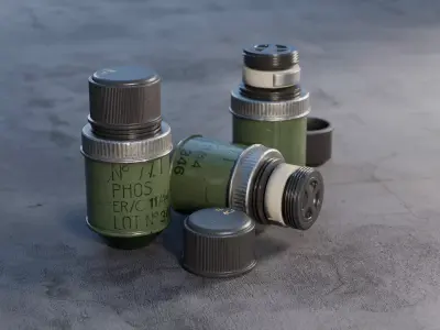 No77 White Phosphorus Smoke Grenade  - Game and VFX-Ready Low-poly 3D model