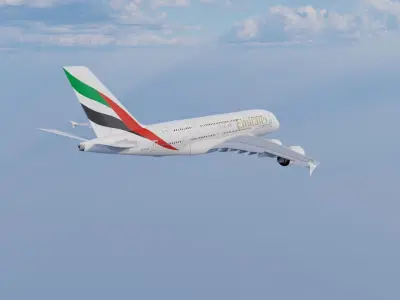 Airbus A380 Low-poly 3D model buy
