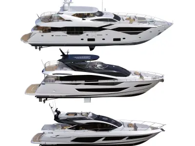 Collection of Luxury Motor Yachts 3D Model Pack