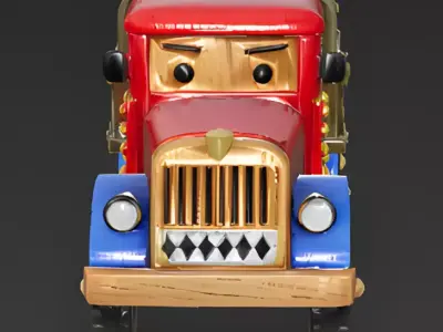Rugged Nutcracker Wooden Military Truck 3D Model Low-poly 3D model