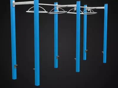 Ring Monkey Bars Exercise Equipment Low-poly 3D model