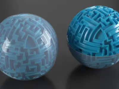 Spherical Maze Puzzle 3D model