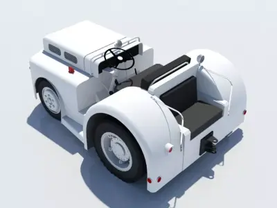 Clark CT120 Vintage Pushback GSE Static Scene Ready Low-poly 3D model