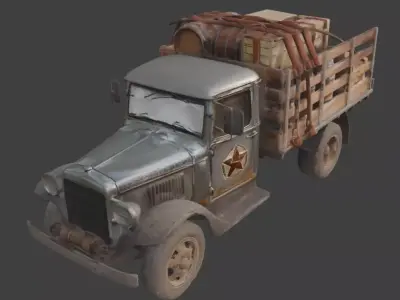 Frontier Supply Cargo Truck Low-poly 3D model