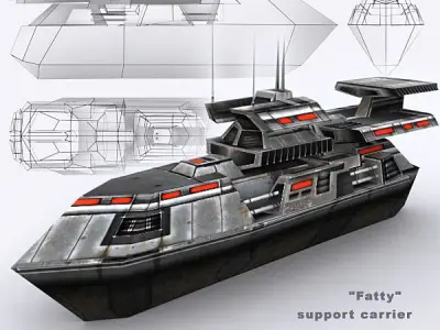 Sci-Fi Naval collection Low-poly 3D model
