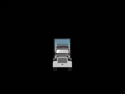 truck with trailer Low-poly 3D model