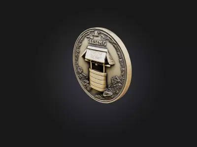 Wishing Well Coin Low-poly 3D model