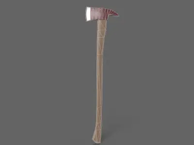 PBR Fire Axe V1a Low-poly 3D model