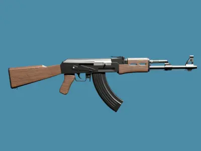 High Poly Ak 47 Model 3D model