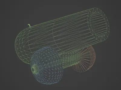 Ancient Medieval Cannon Low-poly 3D model