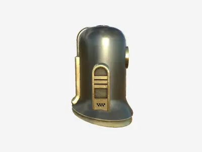 Old Diving Helmet C05 Black Gold - Character Design Fashion Low-poly 3D model