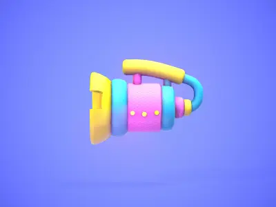 Stylized Blower Gun Low-poly 3D model