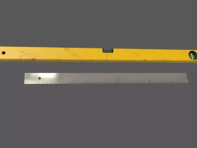 spirit level ruler Low-poly 3D model