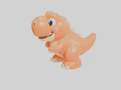 Cartoon Cute Trex Low-poly 3D model