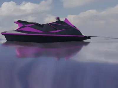Jet ski Low-poly 3D model buy