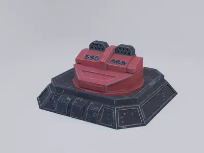 Missile Turret Low-poly 3D model
