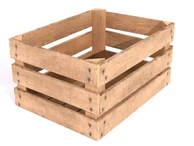 Wooden Fruit Crate 01 Low-poly 3D model