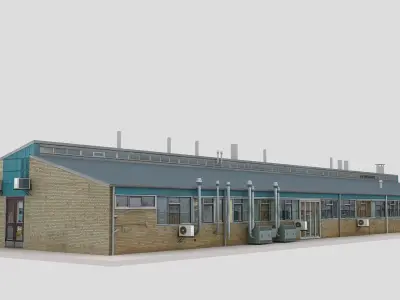 Realistic European City Block Building 04 Low-poly 3D model