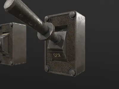 Industrial Power On - Off Switch 1 Low-poly 3D model