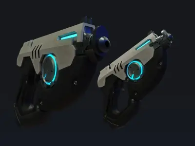 Tracer guns from Overwatch Low-poly 3D model