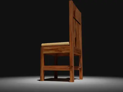 Old Wooden Chair Low-poly 3D model buy