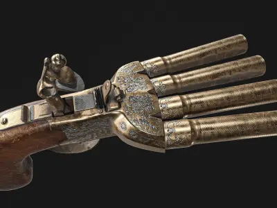 Duck Foot Pistol Low-poly 3D model