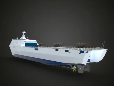 LPD Ship blue 3D model
