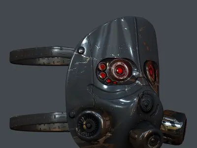 Gas mask helmet 3d model scifi Low-poly Low-poly  Low-poly 3D model