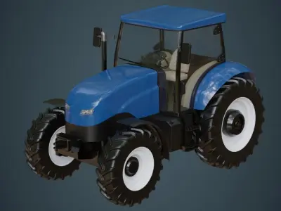 Tractor 1A Low-poly 3D model