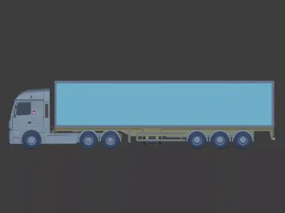 Generic Large Container Truck - Chiller Lorry - Refrigerator Box 3D model