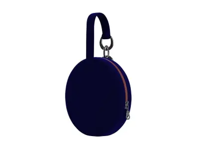 Navy Velvet Tambourine Bag 3D model