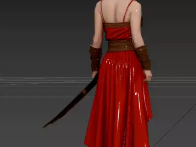 Chinese style - Ethnic costumes - Girl with a knife 3D model