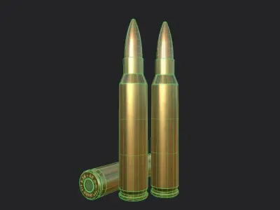 556-45 mm Nato Ammo Low-poly 3D model