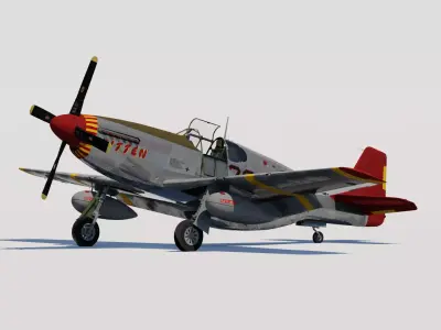 P-51C Mustang Tuskegee 3D model