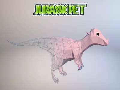 Pachycephalosaurus jurassic pet Low-poly 3D model