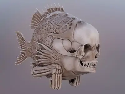 Fishhead fish skull 3D model