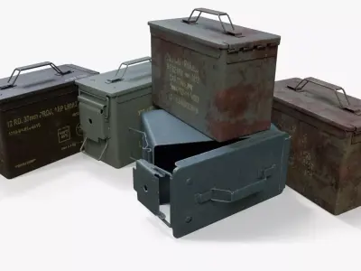 Ammo Boxes Low-poly 3D model order