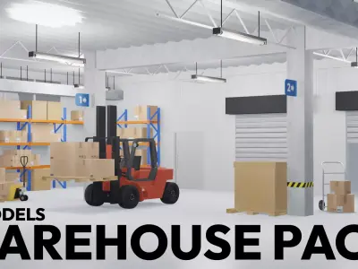Warehouse assets bundle - Low poly Low-poly 3D model
