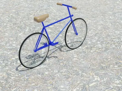 Bicycle on gravel 3D model