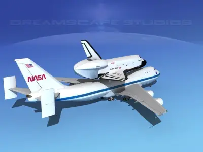 Space Shuttle Endeavour Transport LP 1-2 747 3D model