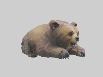 Grizzly Cub playing model Low-poly 3D model