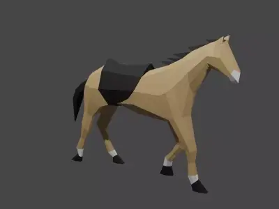 Horse in low polygons Free low-poly 3D model
