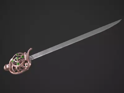 Ceremonial Saber Low-poly 3D model