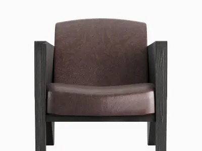 Modern Leather Armchair 03 3D model